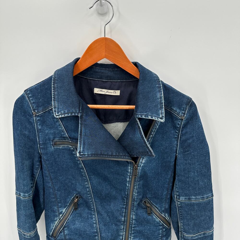 MAVI Janet Asymmetrical Full Zip Moto Denim Jacket // S - Picture 7 of 11